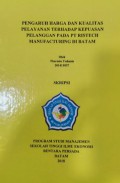 PENGARUH HARGA DAN KUALITAS PELAYANAN TERHADAP KEPUASAN PELANGGAN PADA PT RISTECH MANUFACTURING DI BATAM
